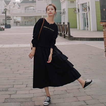 【ワンピース】個性派 かわいい ピンクスウェットワンピース レディース 春秋 ドーパミン風 ゆったり 長袖ワンピース【JZシリーズ】