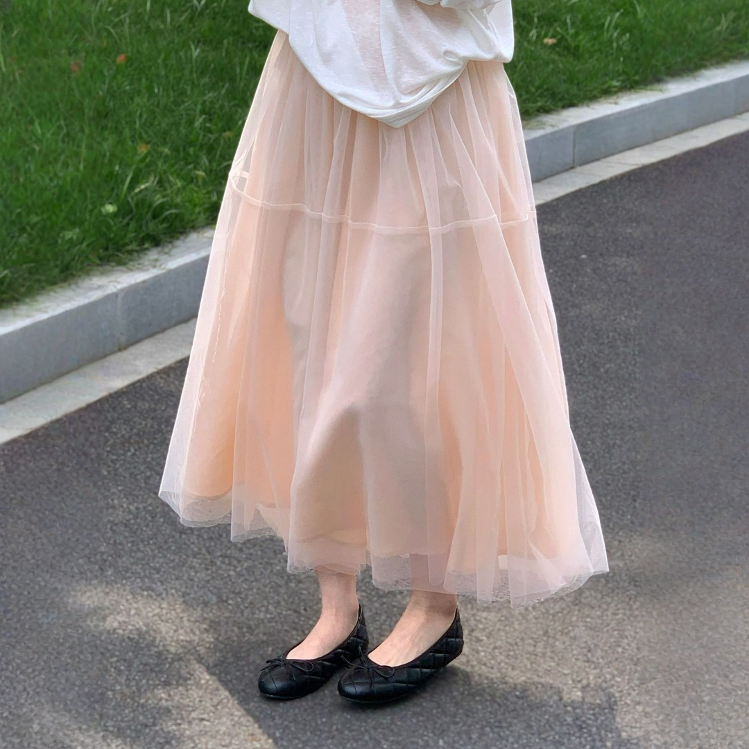 【ボトムス】バレエソング フェミニンでやさしい雰囲気 シアースカート 【JZシリーズ】