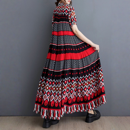 期間限定⭐️60%OFF【ワンピース】花柄 トレンド感 プリント 半袖 ロング ワンピース 【SHシリーズ】