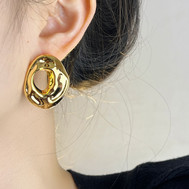 【🎁 B2G1｜先行スタート！】【グッズ】メタルピアス レディース ビッグサイズ 水滴デザイン 欧米風 小众 高級感