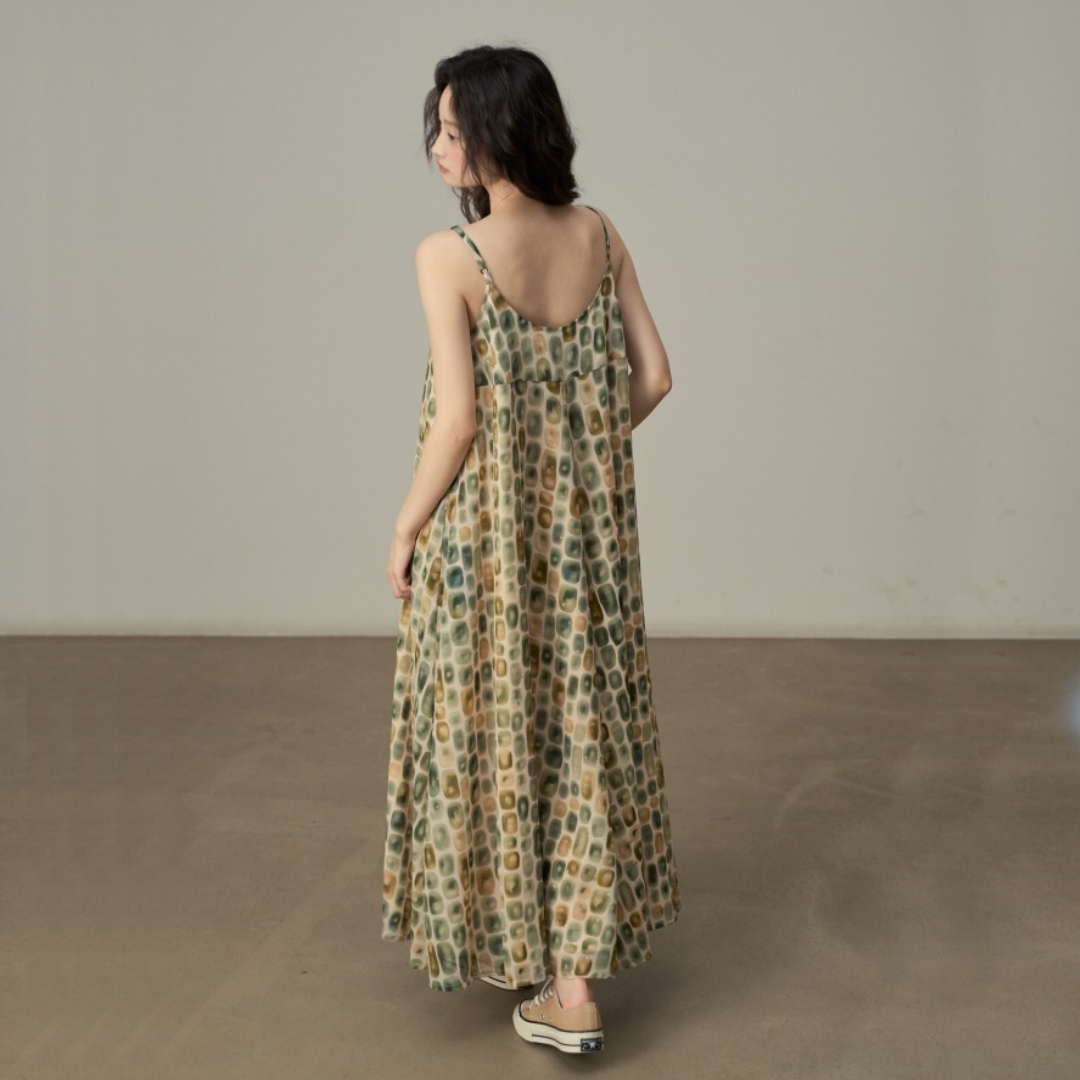 【ワンピース】夏 清涼感 フレアシルエット リゾート ノースリーブ ワンピース 【SHシリーズ】