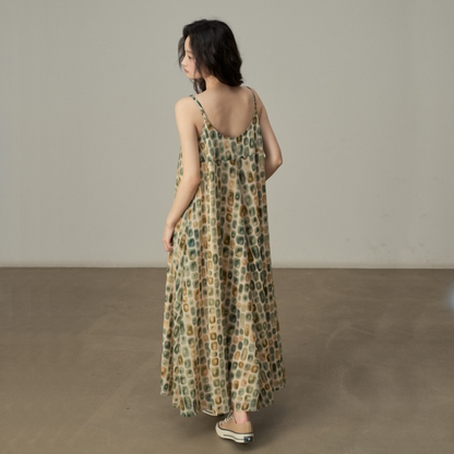 【ワンピース】夏 清涼感 フレアシルエット リゾート ノースリーブ ワンピース 【SHシリーズ】