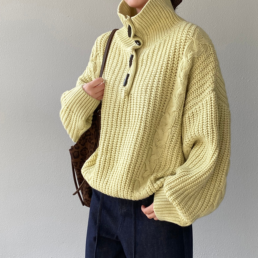 【トップス】気質 あったか ケーブル編み ハイネックセーター 春秋冬 プルオーバー ゆるかわ【JZシリーズ】