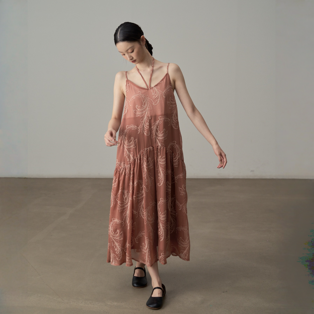 【ワンピース】夏 刺繍入り レトロ 夏新作 フレア ワンピース 【JZシリーズ】