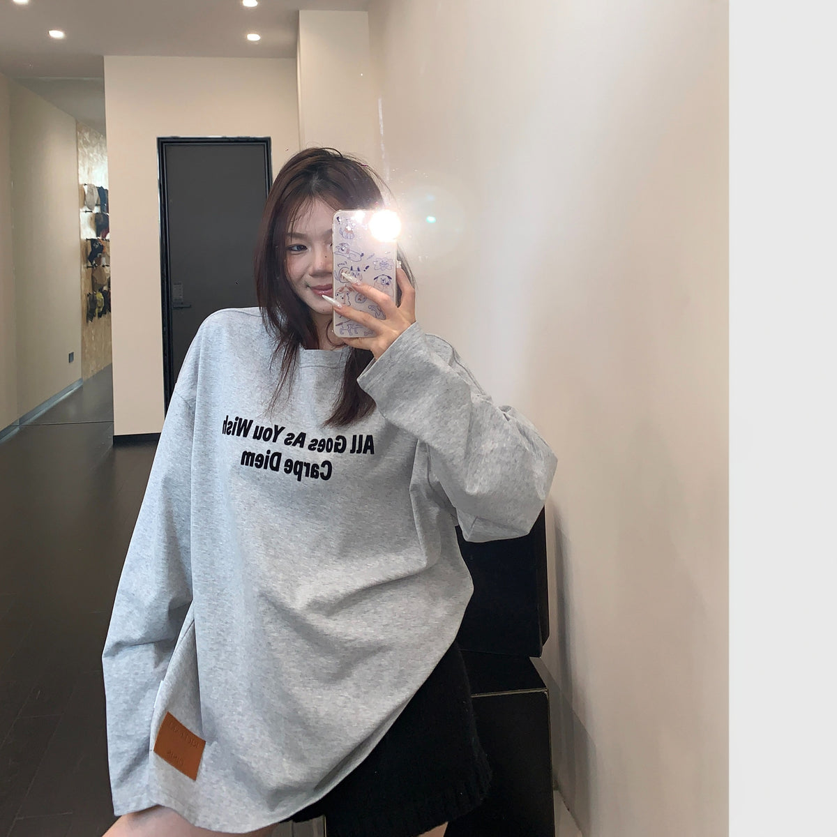 【トップス】フロッキープリント アルファベット コットン100％ 長袖 Ｔシャツ  【FCシリーズ】