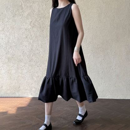 【ワンピース】夏 フリル ノースリーブ 合わせやすい ワンピース【JZシリーズ】