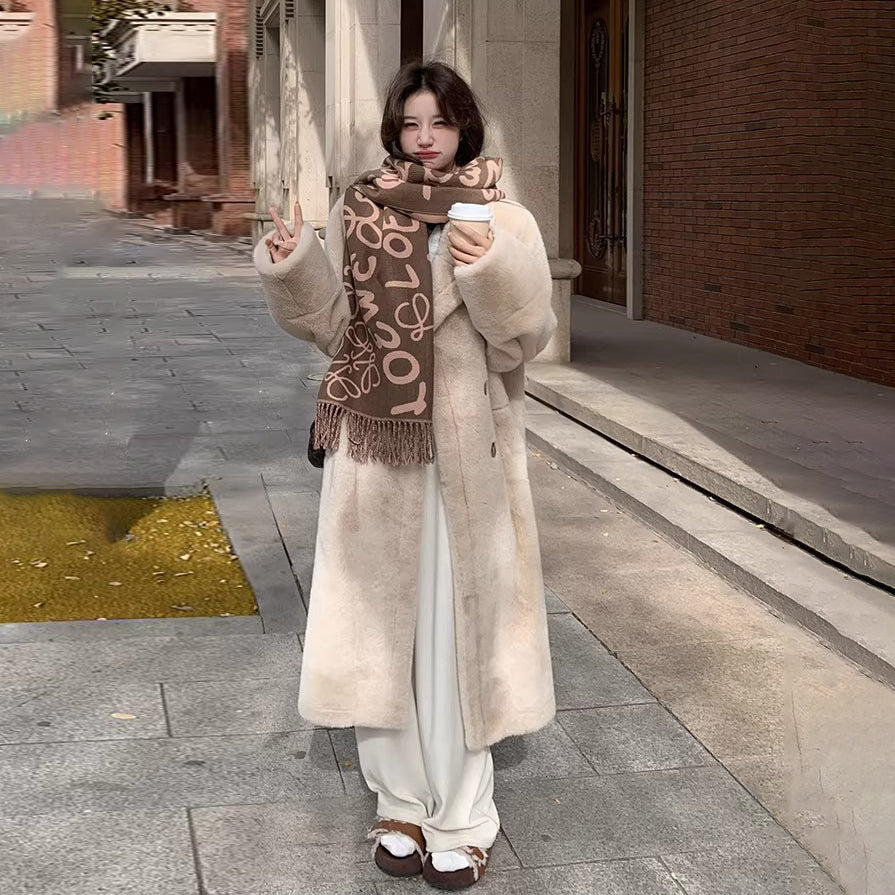 【アウター】フレンチスタイル フェイクミンクファー コート 冬用 高級感 ふわふわ 中綿入り 大人気 綿入れコート【JZシリーズ】