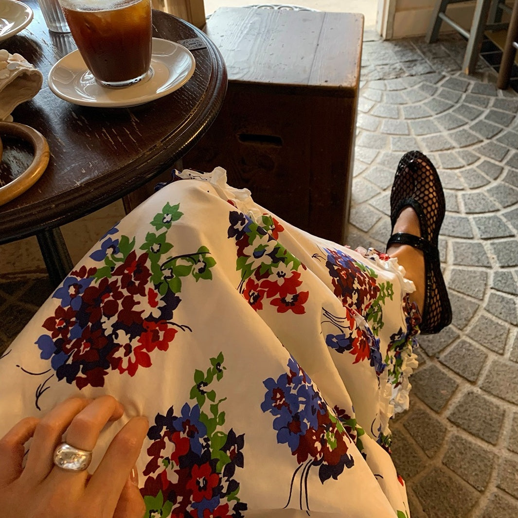 【ワンピース】春 夏 秋 プリント 花柄 エレガント 長袖 ワンピース 【SHシリーズ】