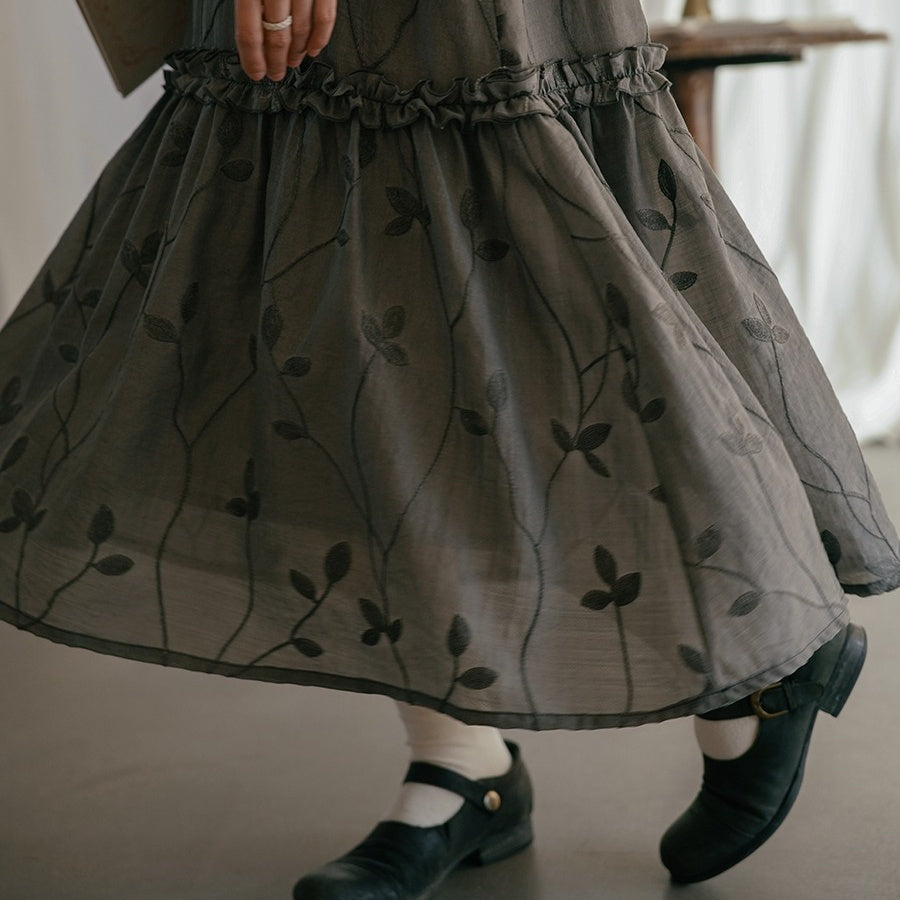 【ワンピース】夏 和風刺繍 ノースリーブワンピース 【SHシリーズ】