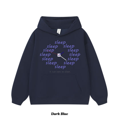 9カラー | S~3XL【トップス】アメリカン風 おやすみモード 時計プリント フーディー 春秋 ルーズ ユニセックス パーカー【FCシリーズ】