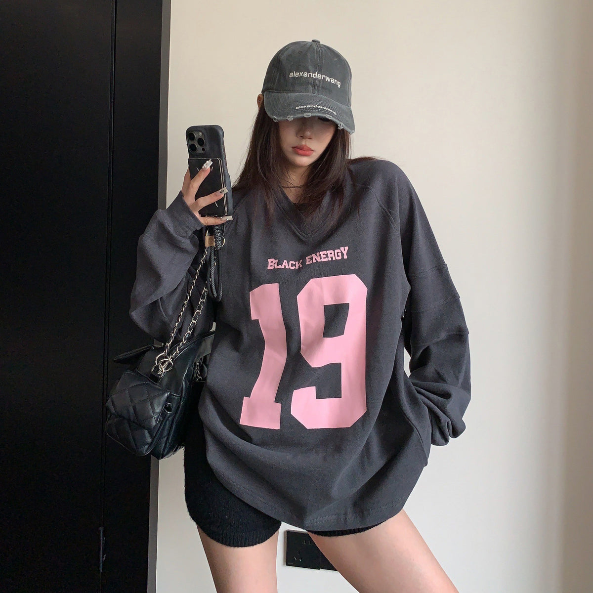 【トップス】スポーティーなユニフォーム風長袖Tシャツ レディース 初秋 ゆったり こなれ感【FCシリーズ】