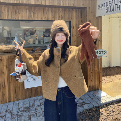 【アウター】高級感 気質よい スタンドネック 合わせやすい ジャケット【JZシリーズ】