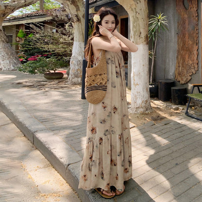 【ワンピース】フレンチエレガンス 夏新作 柔らかい印象 花柄ノースリーブワンピース リゾート気分【SHシリーズ】