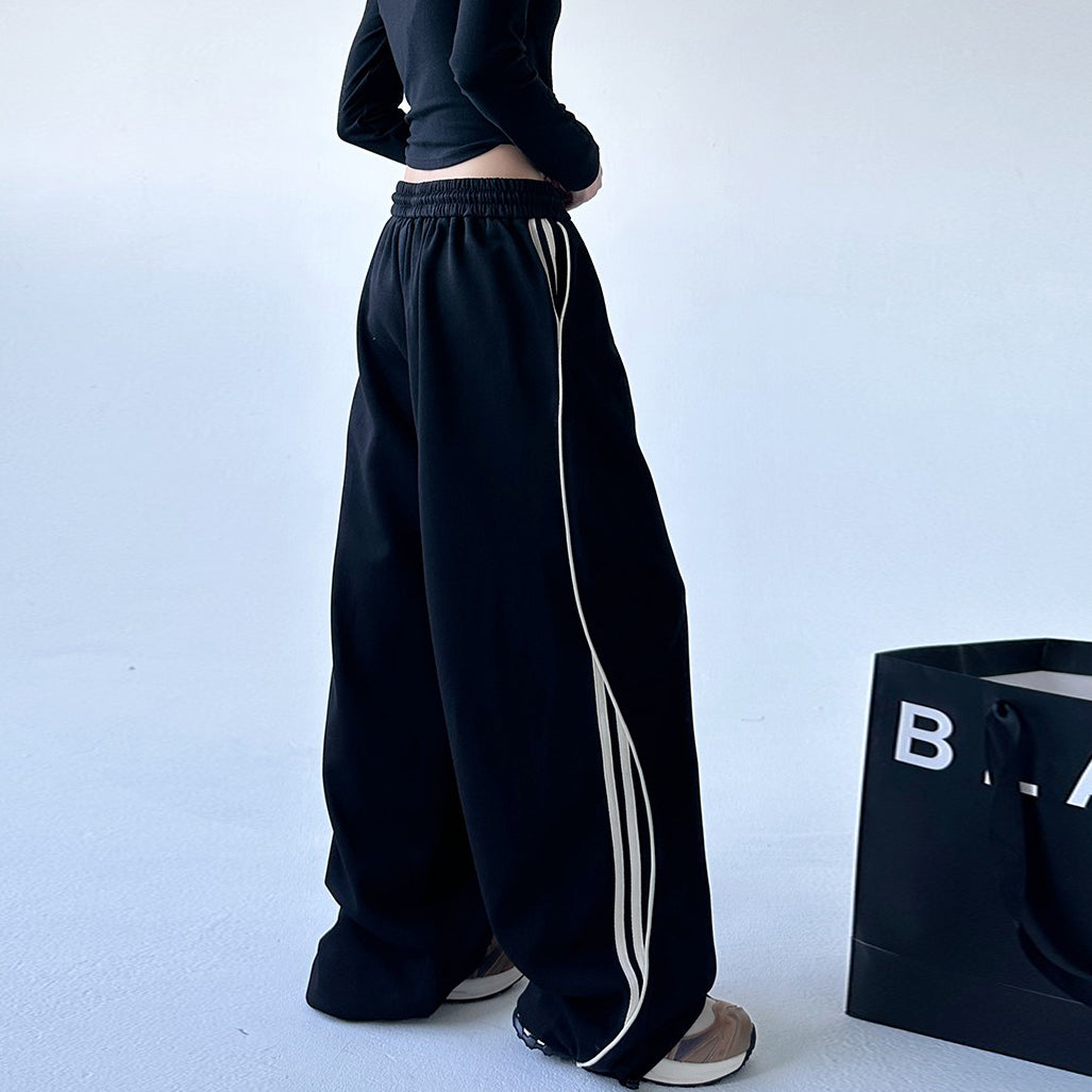 【ボトムス】ハイウエスト ゆったりワイドスウェット 秋冬 レディース カジュアルパンツ【FCシリーズ】