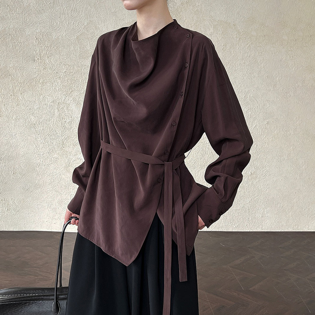 【トップス】秋新作 韓国風デザインブラウス｜上品シルエットの個性派トップス【SNシリーズ】