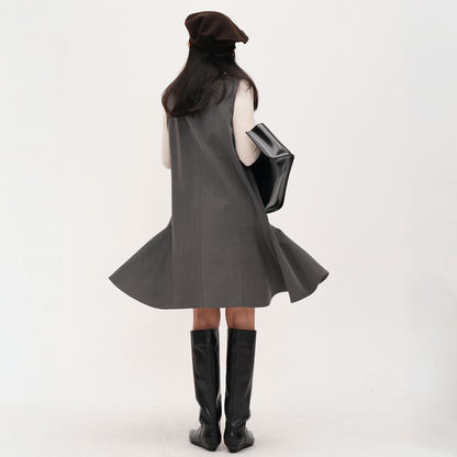 【ワンピース】春 秋 冬 プレッピースタイル  レディ風 ベスト型 ノースリーブ ワンピース 【JZシリーズ】