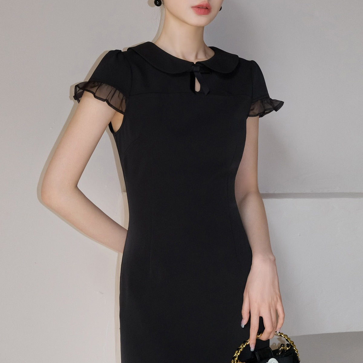 【ワンピース】夏 チュール エレガント フリル 半袖 ワンピース 【SNシリーズ】