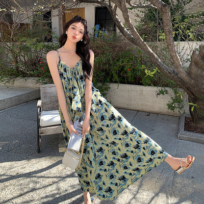 【ワンピース】ビーチリゾート風 夏 高級感 独特なエレガンス ノースリーブワンピース【SHシリーズ】