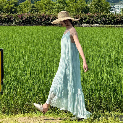 【ワンピース】リゾートロングワンピース レディース 大人可愛い Aライン ワイドシルエット 旅行コーデ 夏ドレス【SHシリーズ】