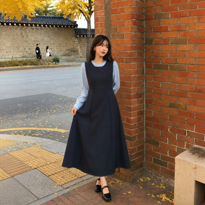 【ワンピース】フェイクレイヤード ゆったりワンピース 【JZシリーズ】