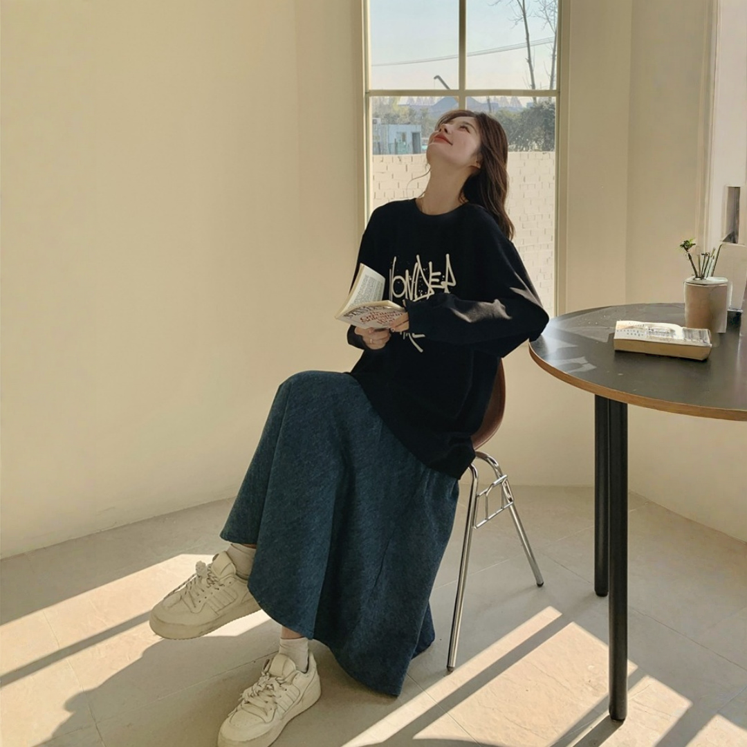 【ワンピース】切り替え 春 秋 冬 レイヤード風 スウェットワンピース 【JZシリーズ】