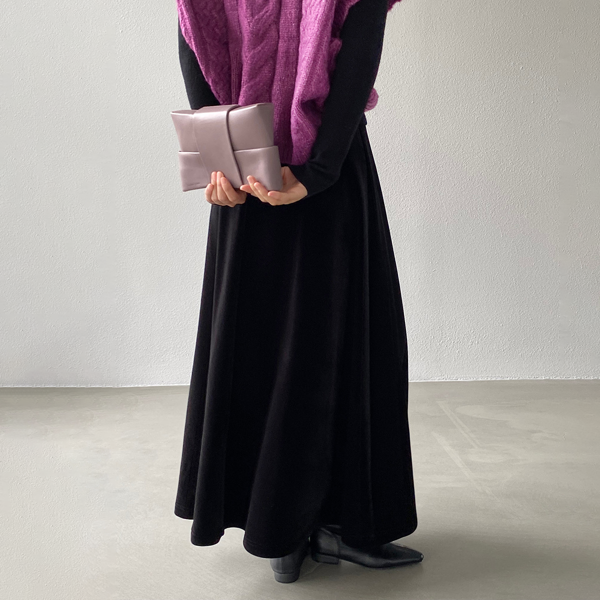 【ボトムス】❄️冬必須！あったかベロアスカート Aラインフレア レディース 高級感【JZシリーズ】