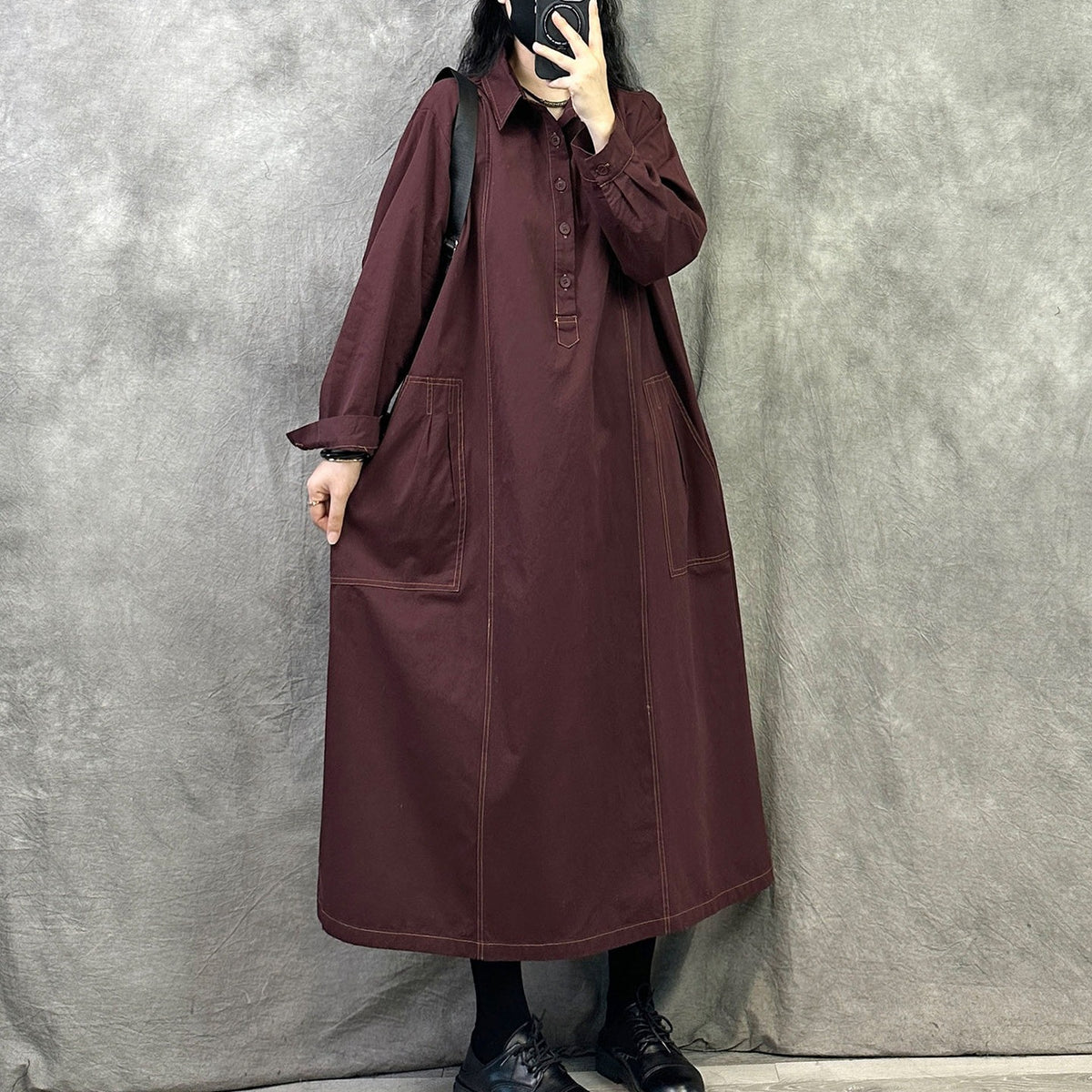 【ワンピース】上品な雰囲気 長袖 大きいサイズ ワンピース  【JZシリーズ】