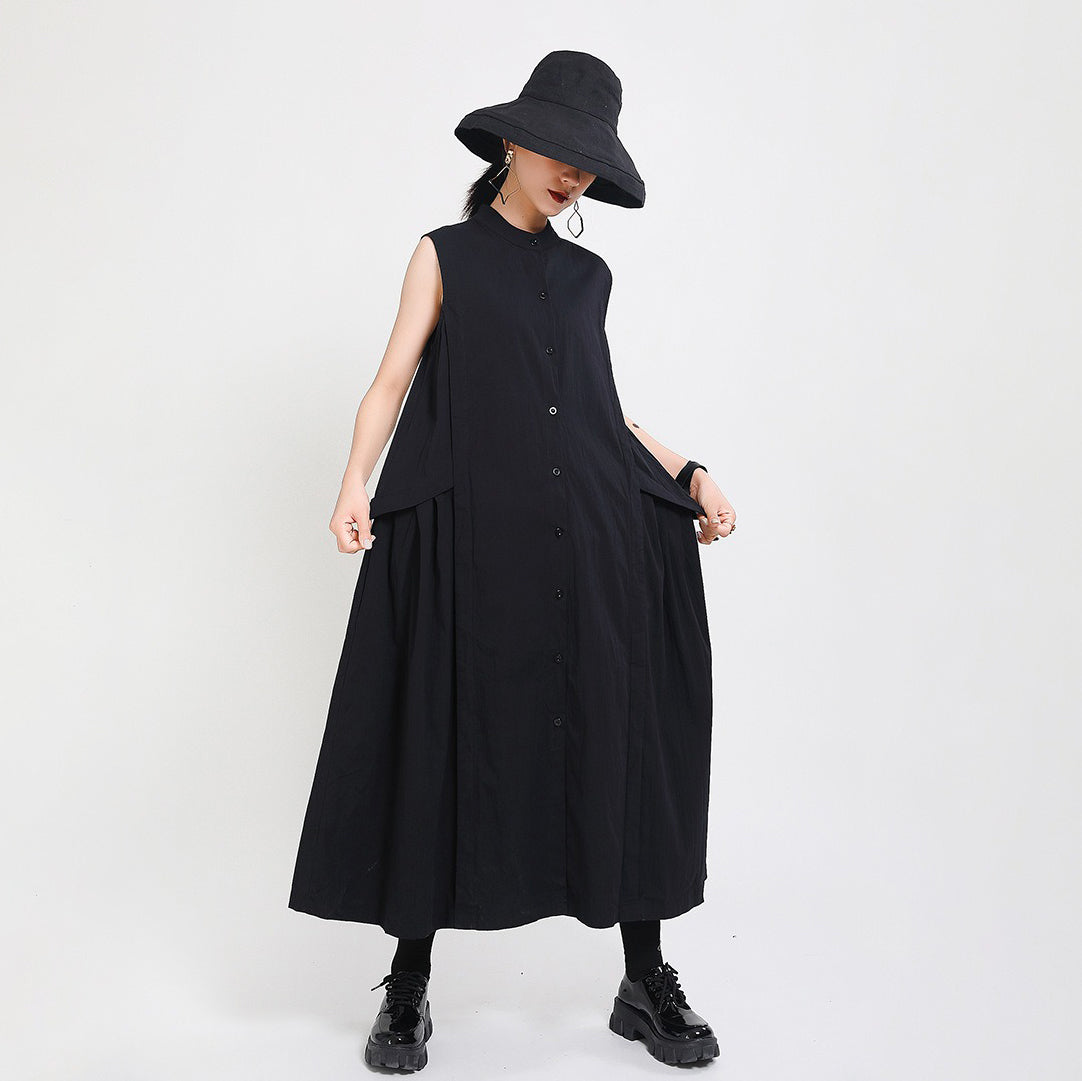 【ワンピース】欧米風 ノースリーブワンピース｜レイヤード風 ロング丈｜着痩せ 脚長効果 2026夏新作【JZシリーズ】