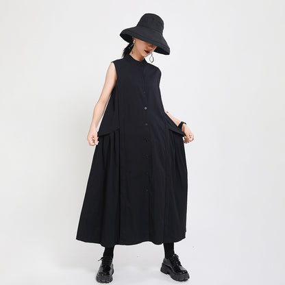【ワンピース】欧米風 ノースリーブワンピース｜レイヤード風 ロング丈｜着痩せ 脚長効果 2026夏新作【JZシリーズ】