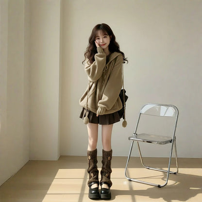 【セットアップ】春 秋 冬 ニット セーター + ミュウ系 ワンピース 2点セット 【JZシリーズ】