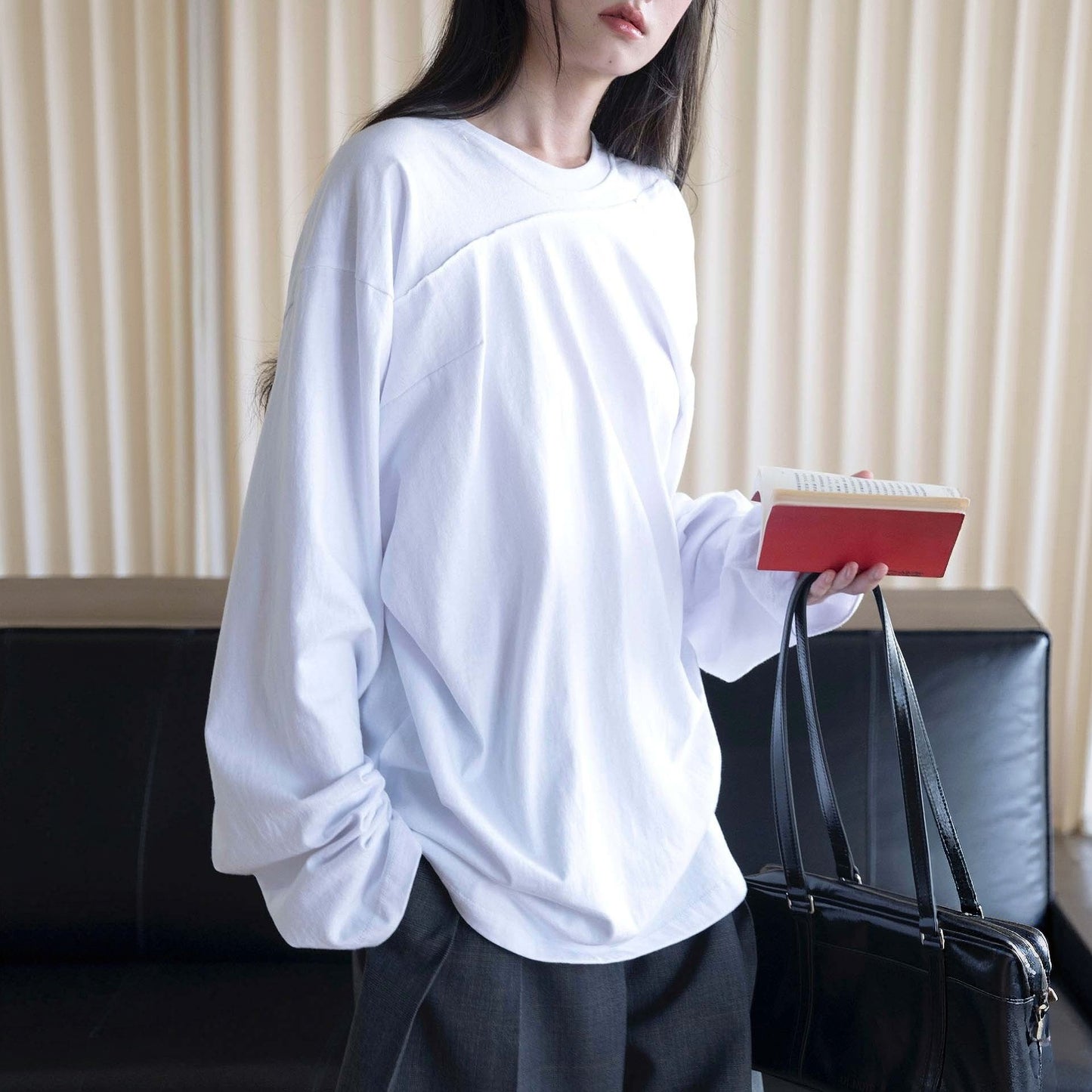【トップス】デザイン性 アシンメトリー デコンストラクションカット Ｔシャツ 【JZシリーズ】