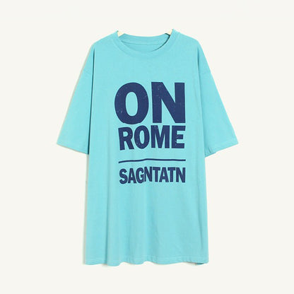 【トップス】カジュアル 英字プリント オーバーサイズ ロングTシャツ ゆったり【JZシリーズ】