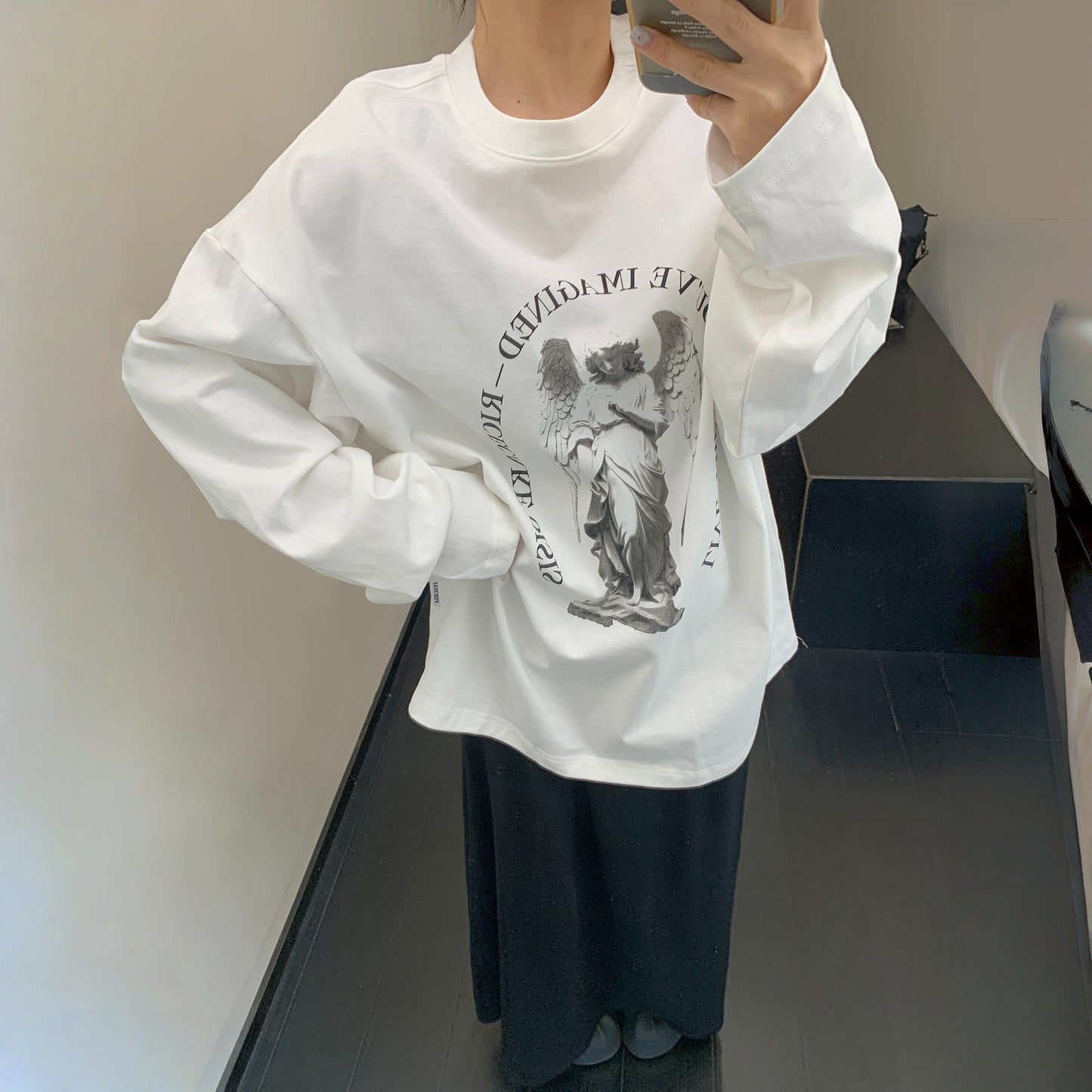 【トップス】春 秋 冬 リラックス感 プリント 長袖Tシャツ 【FCシリーズ】