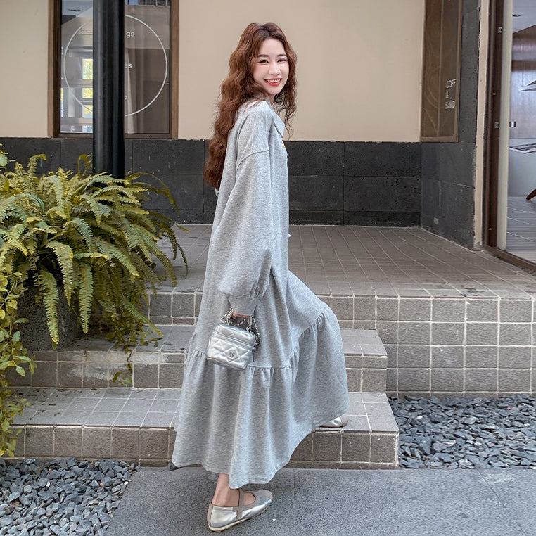 【ワンピース】韓国風 カジュアル スウェットワンピース レディース 長袖ワンピース 流行 爆款 着回し抜群 上品【JZシリーズ】