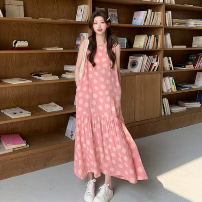 【ワンピース】ガーリー 夏 バカンス風ドーパミン 爆売れ ノースリーブワンピース【SHシリーズ】