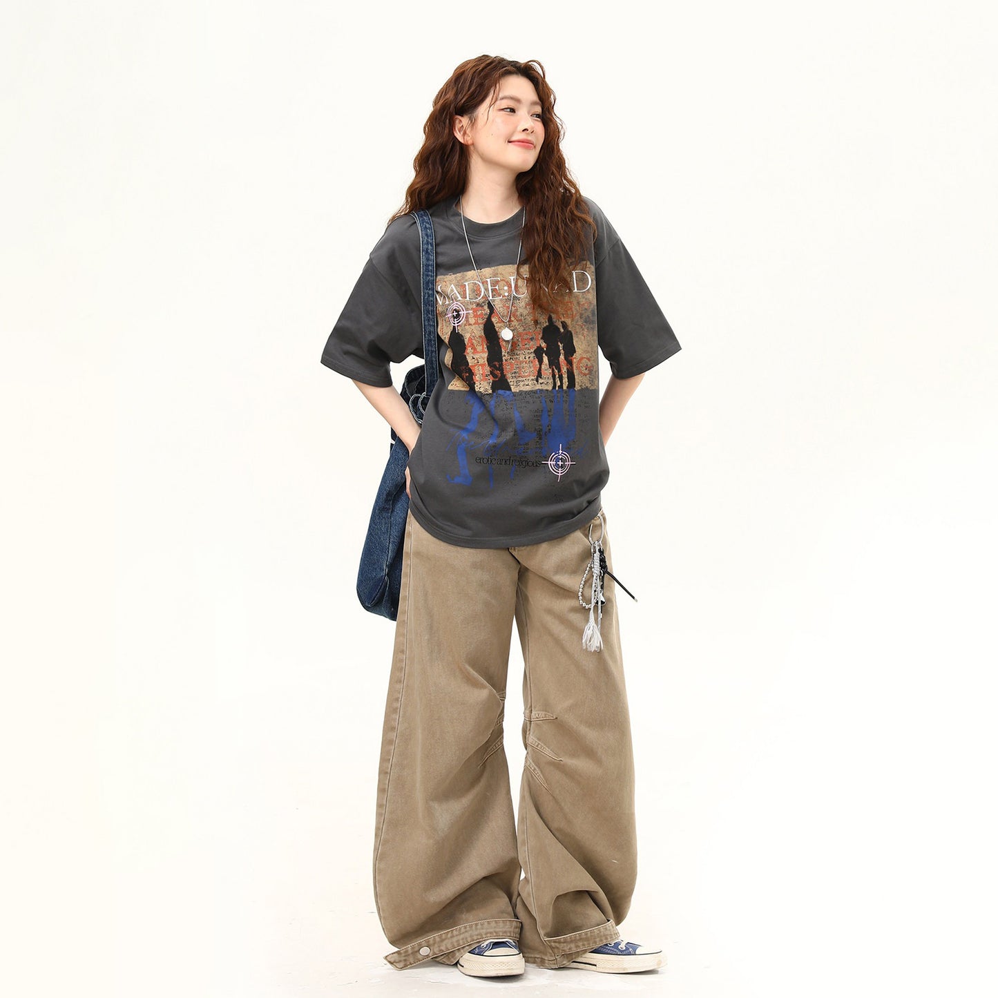 【トップス】ストリート系 グラフィティTシャツ 半袖 ゆったり 夏 ペアルック おしゃれ【FCシリーズ】