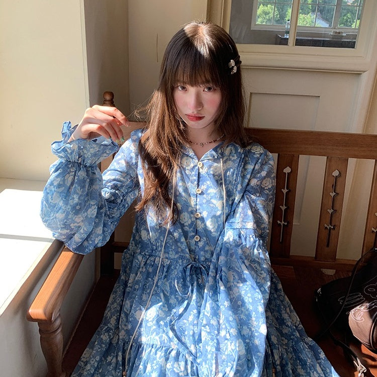 【ワンピース】春 秋 花柄 キュート 長袖 ワンピース 【SHシリーズ】