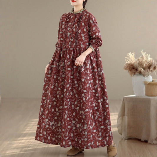 期間限定⭐️60%OFF【ワンピース】大きいサイズ プリント  フリルカラー 長袖 ワンピース 【SHシリーズ】