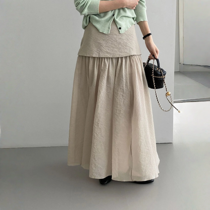 【ボトムス】フレンチティータイム風 落ち感のある上品な レイヤード風 ハイウエスト スカート 【JZシリーズ】