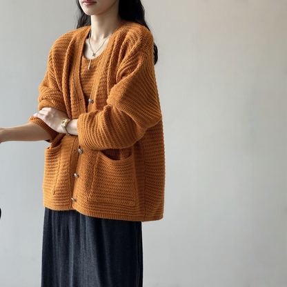 【セットアップ】春 秋 冬 Vネック ニット カーディガン + タンクトップ 2点上下セット 【SNシリーズ】