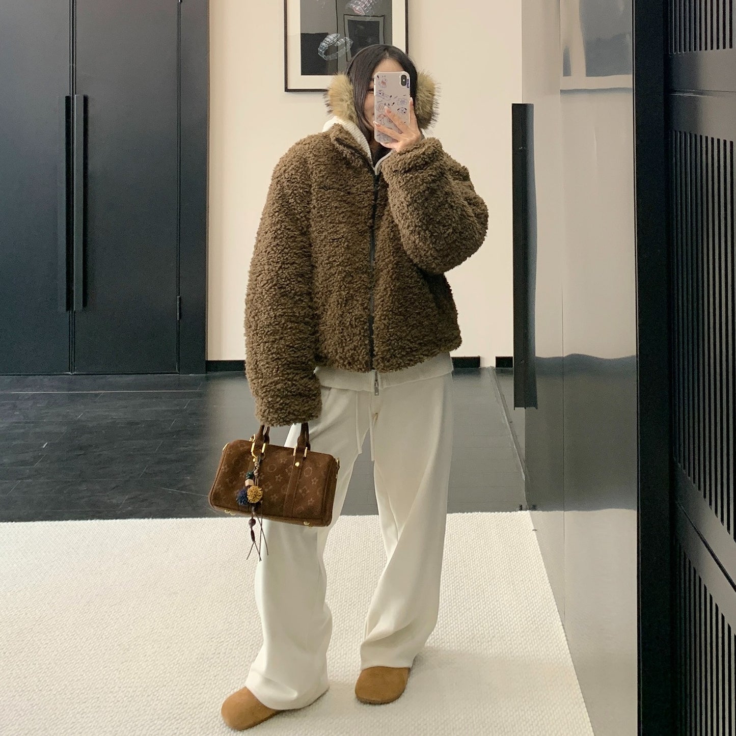 【アウター】ボア ショート丈 春 秋 冬 中綿ジャケット 【FCシリーズ】