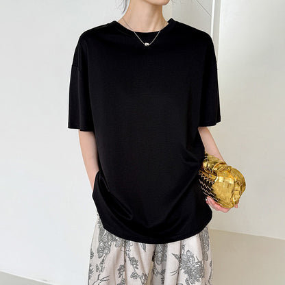 【トップス】夏新作 バックねじりデザイン カジュアル ラウンドネック 半袖Tシャツ【JZシリーズ】