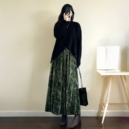 【セットアップ】フレンチ クールな セーター + スカート 2点上下セット【JZシリーズ】