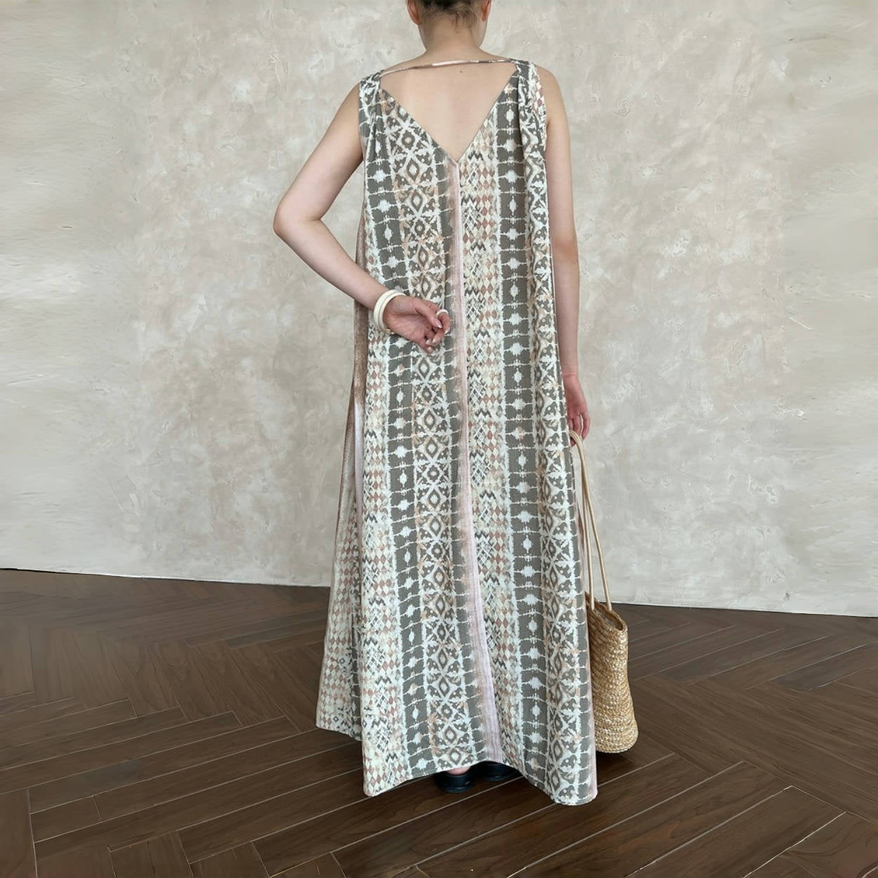 【ワンピース】夏 フランス風 花柄  キャミソール  前後2WAY ノースリーブ ワンピース 【SHシリーズ】