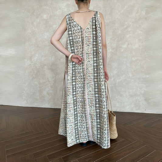 【ワンピース】夏 フランス風 花柄  キャミソール  前後2WAY ノースリーブ ワンピース 【SHシリーズ】