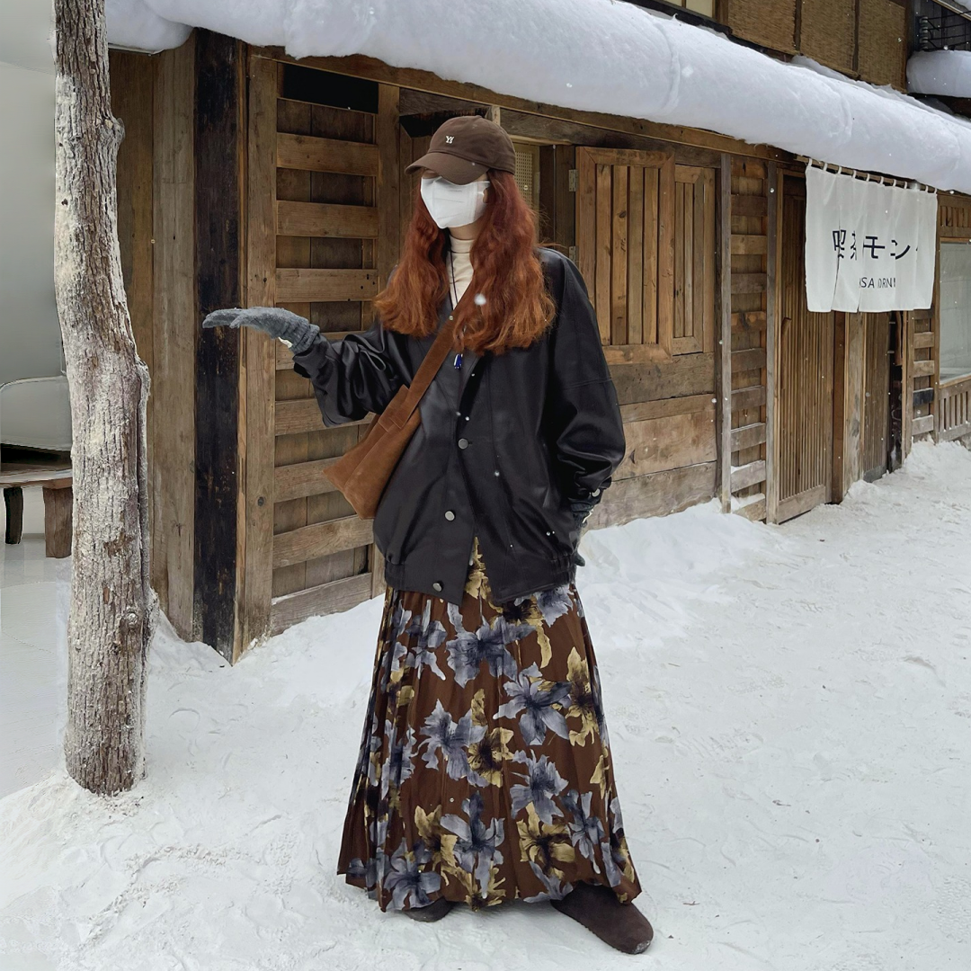 【ボトムス】春 秋 冬 レトロ 厚手 大振裾 スカート 【SHシリーズ】