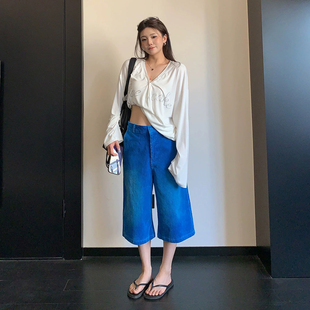 【ボトムス】コーデュロイパンツ レディース クロップド丈 ストレート ヴィンテージ風 リラックスシルエット【FCシリーズ】