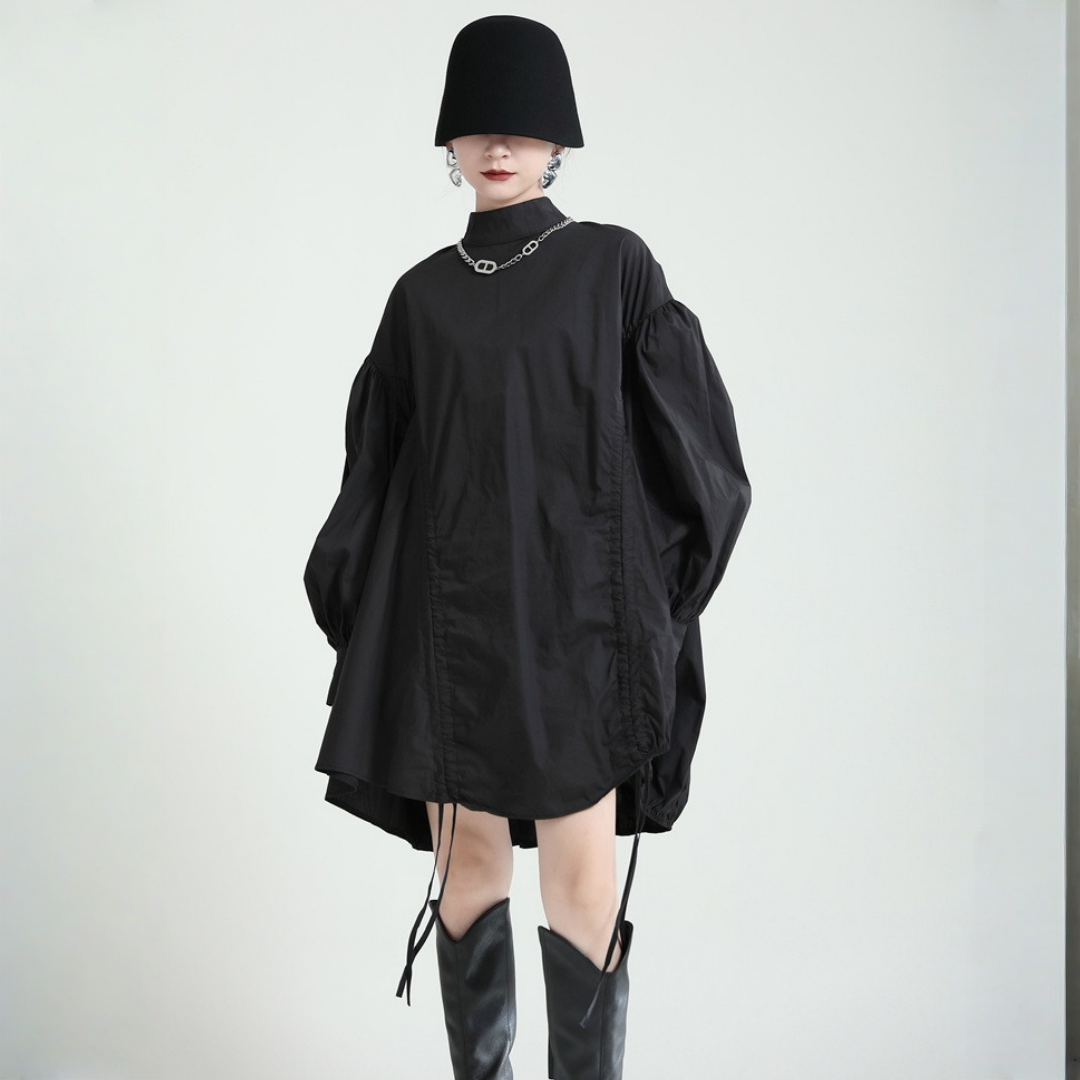 【トップス】春 秋 冬 ゆるリラックス 立襟 レトロ シャツ 【AHシリーズ】