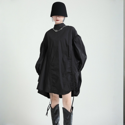 【トップス】春 秋 冬 ゆるリラックス 立襟 レトロ シャツ 【AHシリーズ】