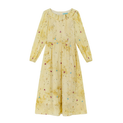 【ワンピース】春 秋 フレンチ風 刺繍入り 長袖 ロング ワンピース 【SHシリーズ】